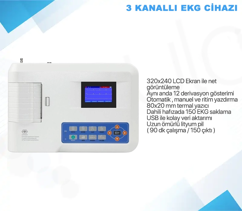 ECG300G 3-KANALLI EKG CİHAZI