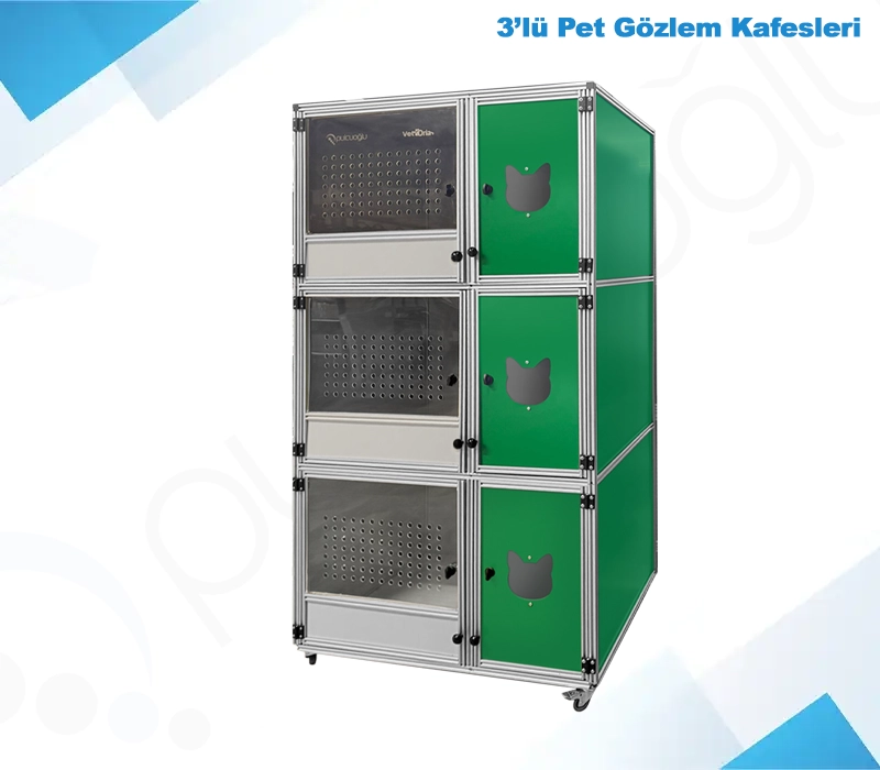 Eko Üçlü Pet Gözlem Kafesleri