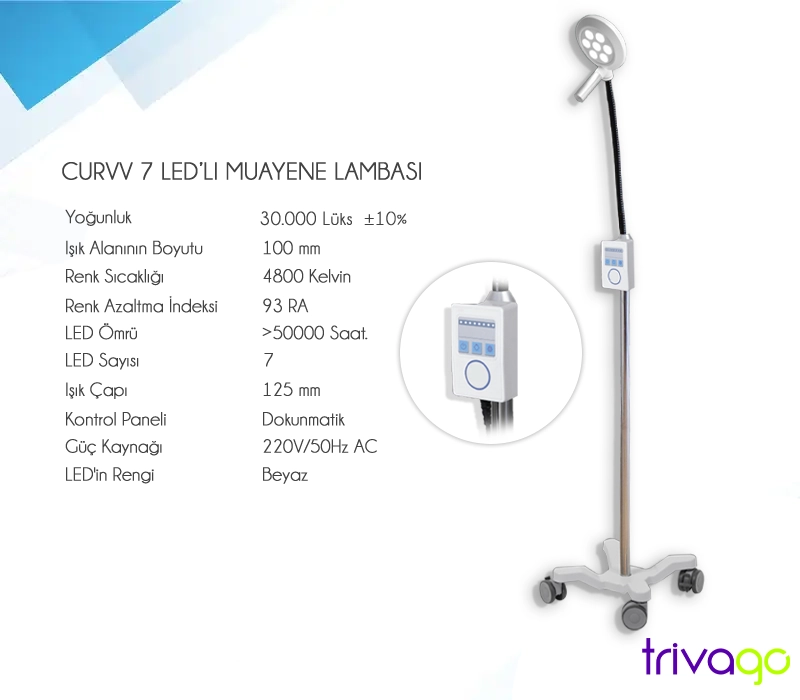 Trivago Curvv 7 LED Muayene Lambası
